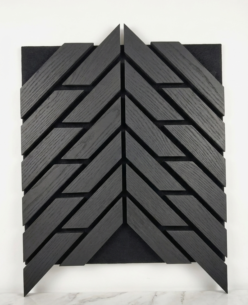 Herringbone Charcoal Oak Acoustic Wall Panel