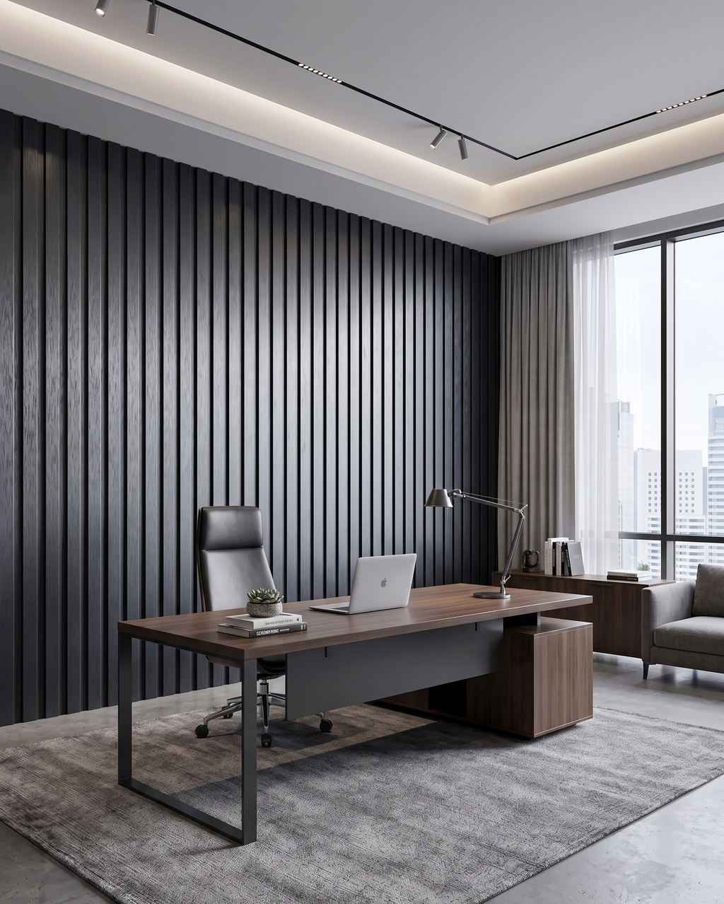 Tuxedo Black Rectangle WPC Wall Panel J002