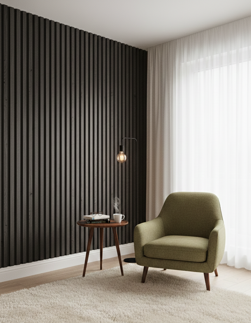 Graphite Wood PVC Wall Panel M2053