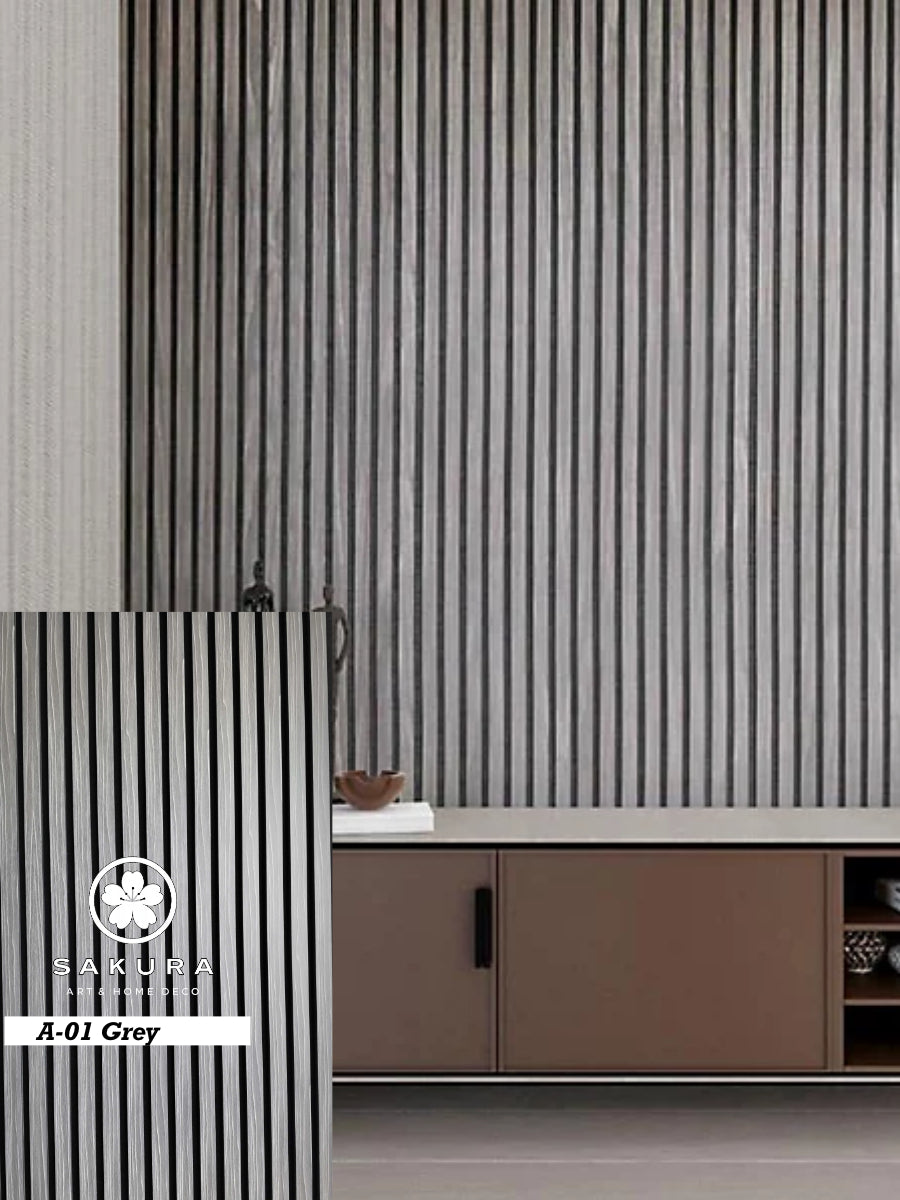 Grey Slat Acoustic Wall Panel