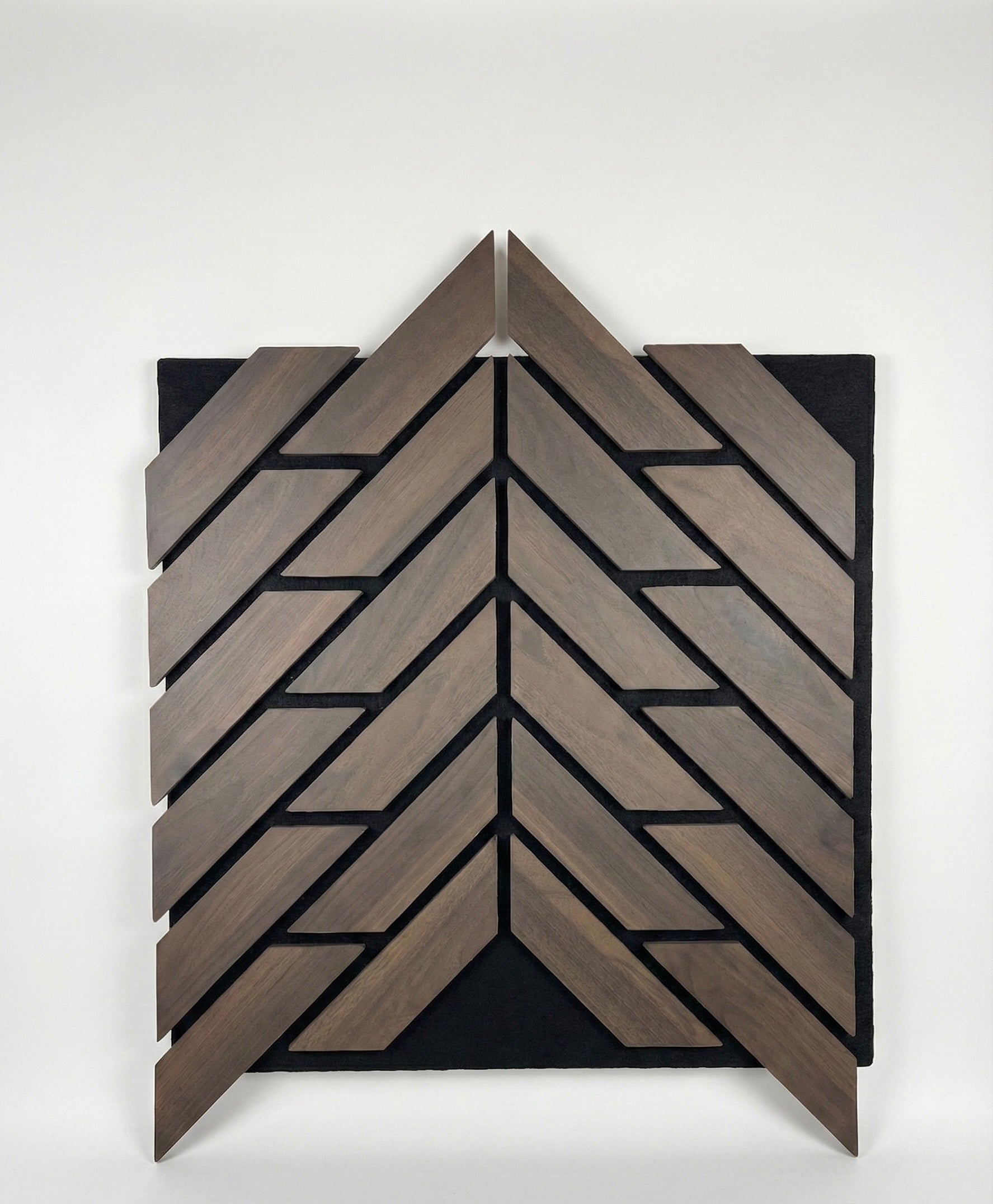 Herringbone Dark Brown Acoustic Wall Panel