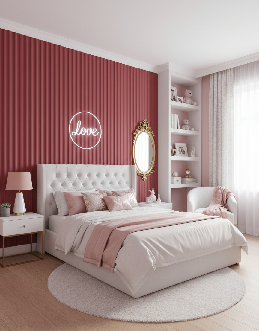 Pleat Raspberry (F5001) Wall Panel