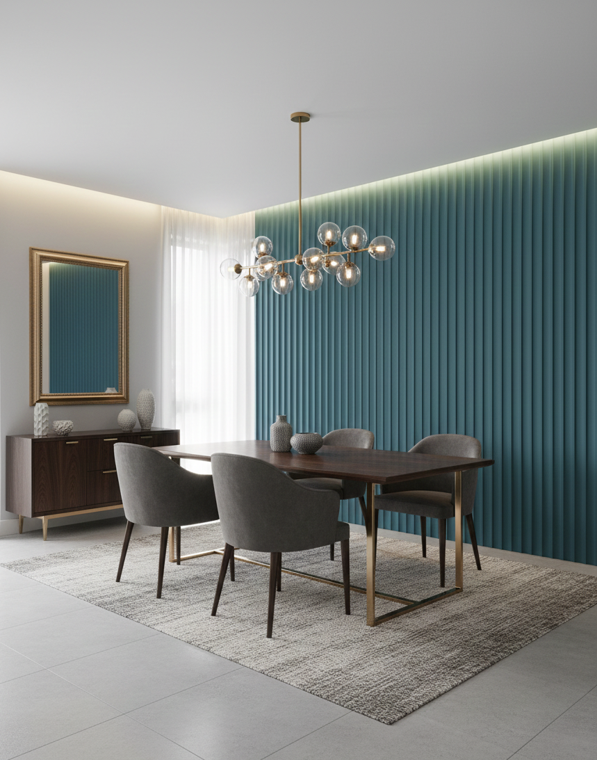 Pleat Turquoise (F5008) Wall Panel